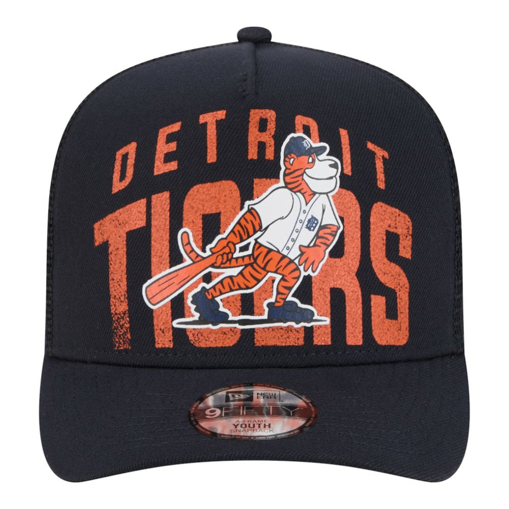 Detroit Tigers Youth Logo Fade A-Frame 9FIFTY Snapback Hat - Navy | New Era