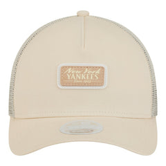 New York Yankees Women's Tonal Patch 9FORTY M-Crown A-Frame Trucker Adjustable Hat - Light Beige | New Era