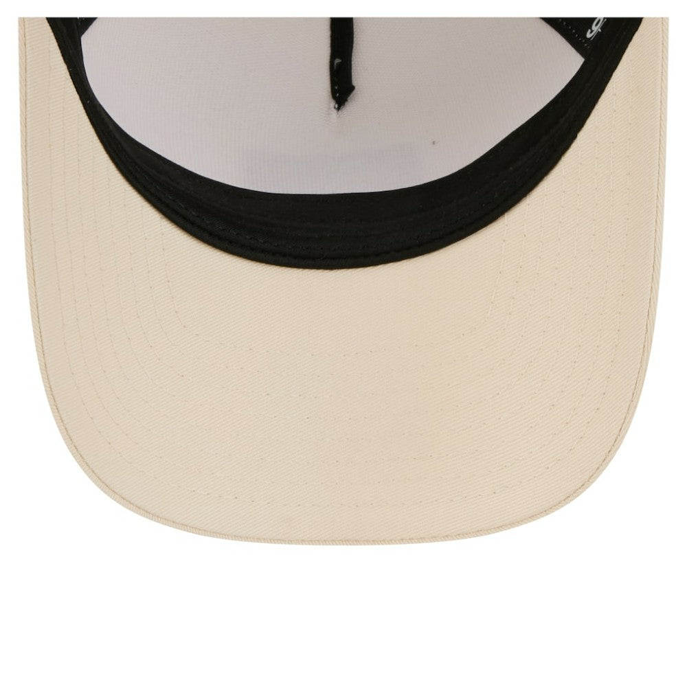 New York Yankees Women's Tonal Patch 9FORTY M-Crown A-Frame Trucker Adjustable Hat - Light Beige | New Era