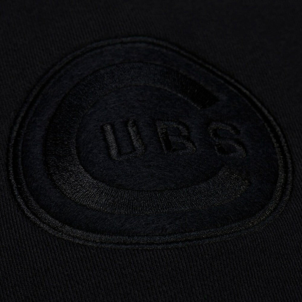 Chicago Cubs Phantom Fleece Crewneck Sweatshirt - Black | Mitchell & Ness