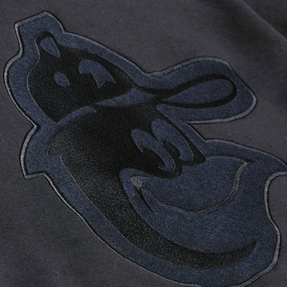 Baltimore Orioles Phantom Fleece Crewneck Sweatshirt - Black | Mitchell & Ness