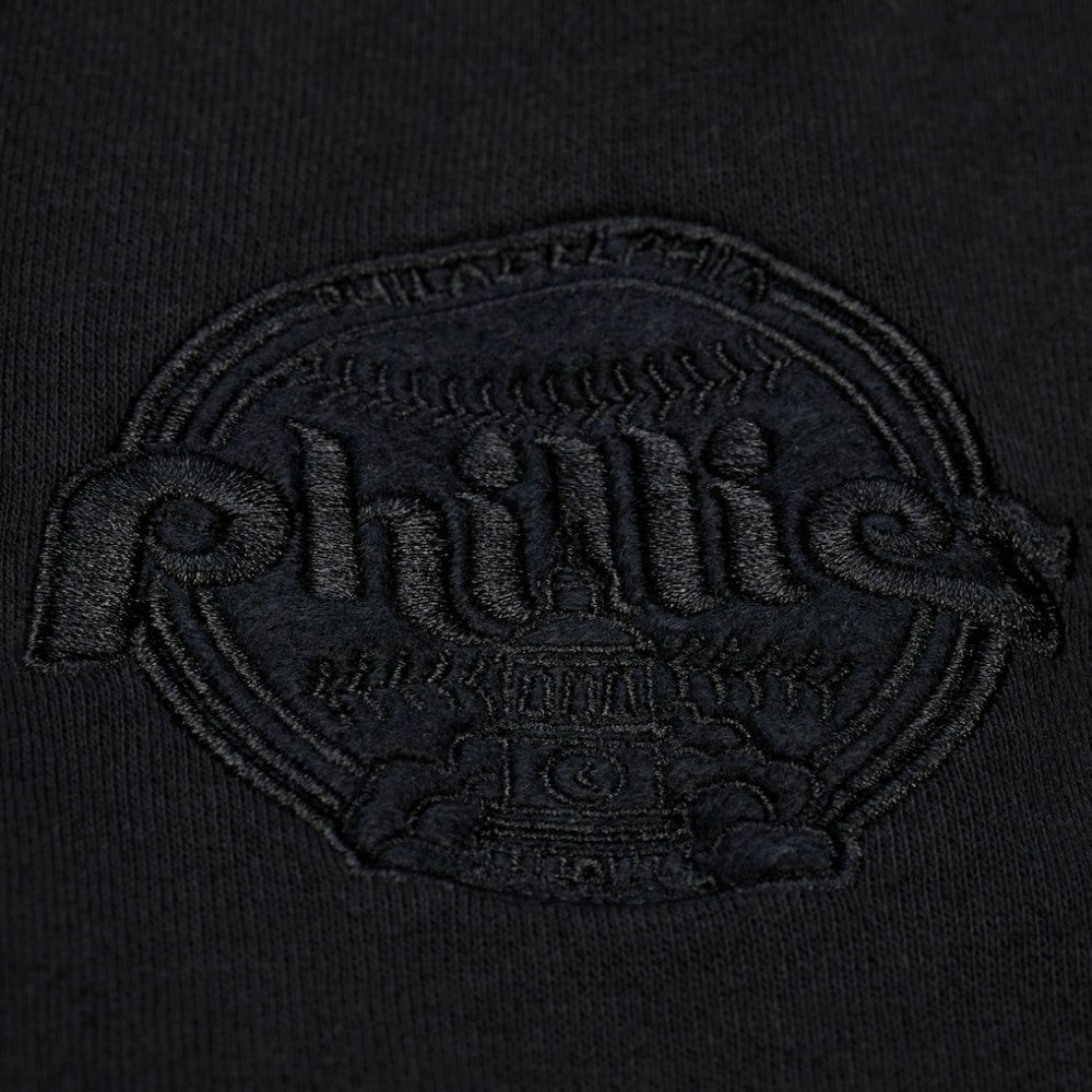 Philadelphia Phillies Phantom Fleece Crewneck Sweatshirt - Black | Mitchell & Ness