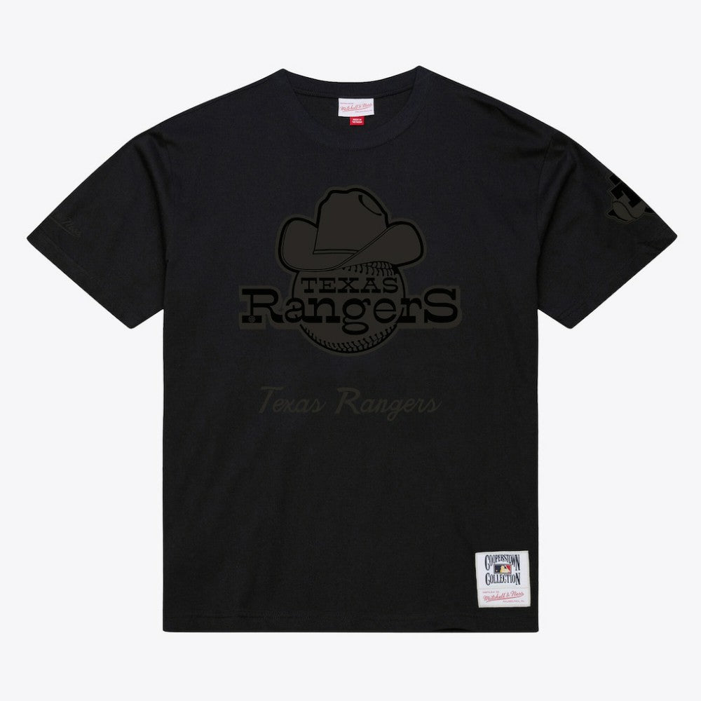 Texas Rangers Cooperstown Collection Phantom T-Shirt - Black | Mitchell & Ness