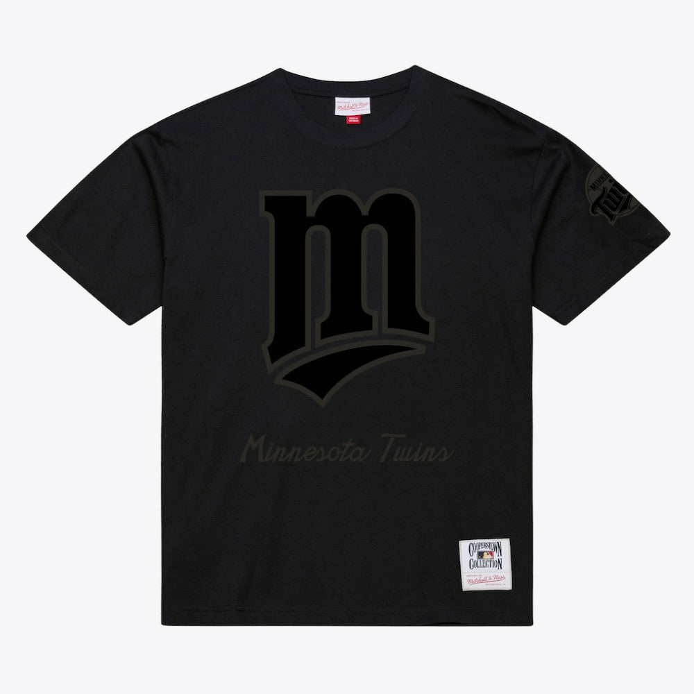 Minnesota Twins Cooperstown Collection Phantom T-Shirt - Black | Mitchell & Ness
