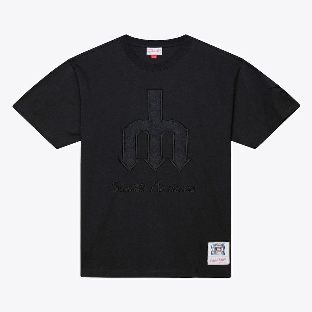 Seattle Mariners Cooperstown Collection Phantom T-Shirt - Black | Mitchell & Ness
