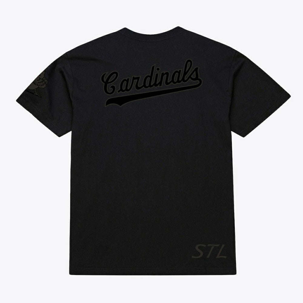 St. Louis Cardinals Cooperstown Collection Phantom T-Shirt - Black | Mitchell & Ness