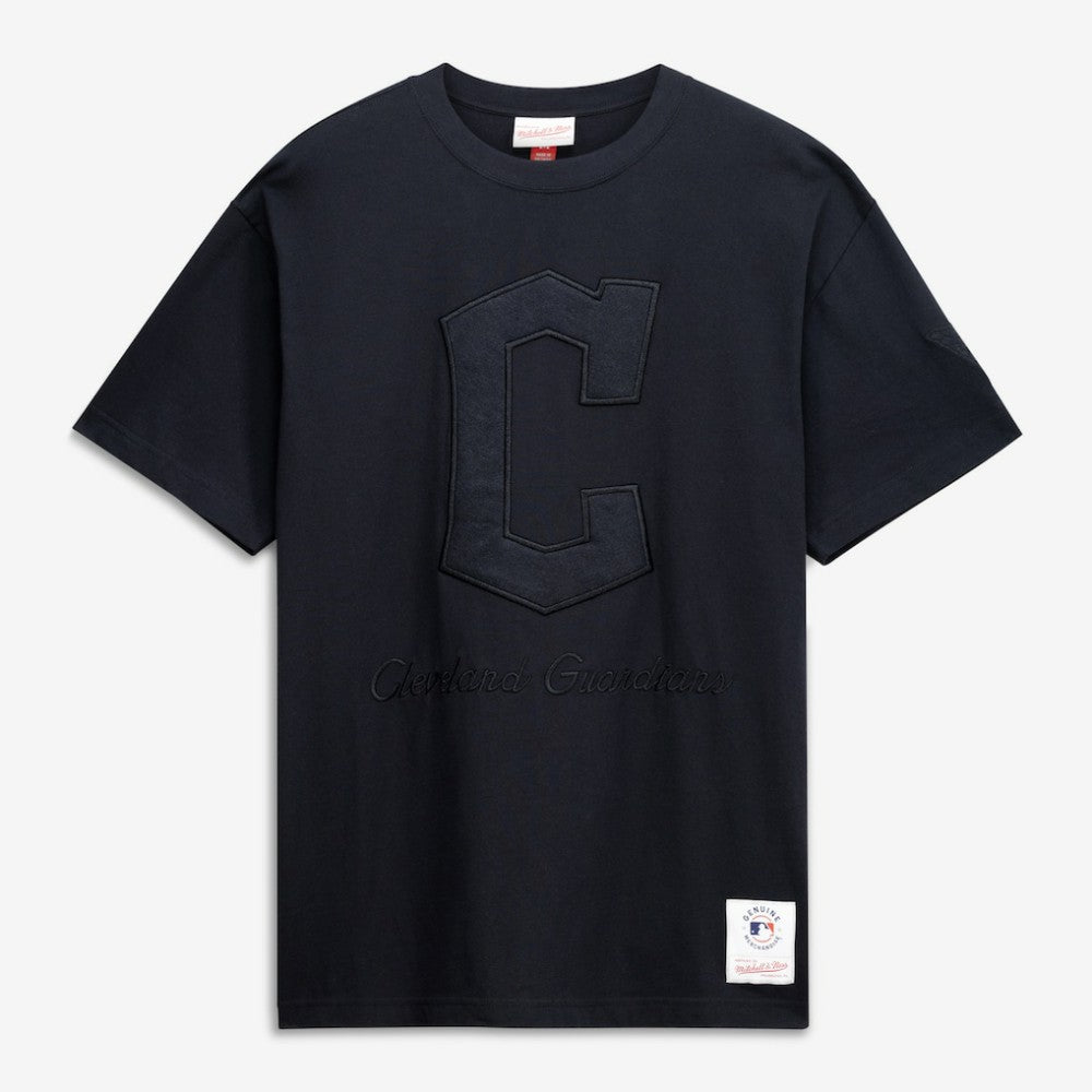 Cleveland Guardians Cooperstown Collection Phantom T-Shirt - Black | Mitchell & Ness