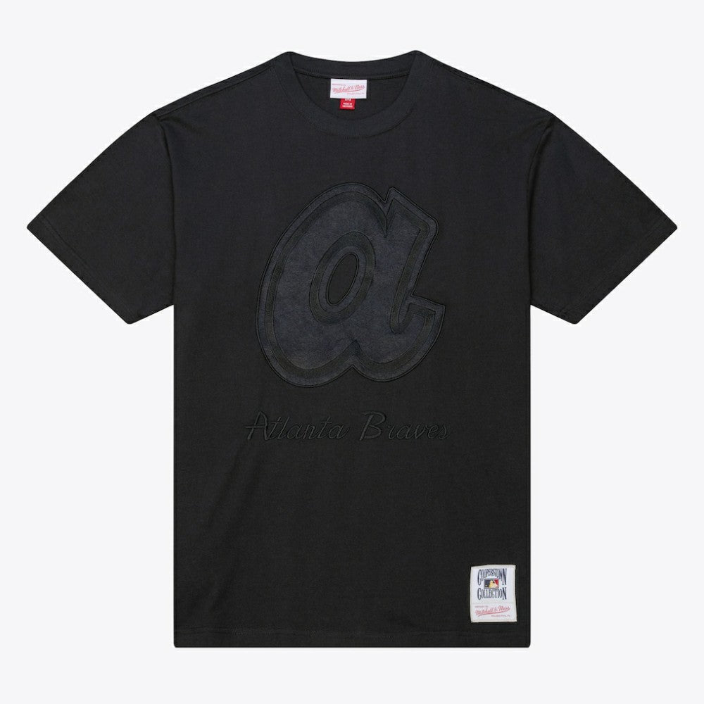 Atlanta Braves Cooperstown Collection Phantom T-Shirt - Black | Mitchell & Ness