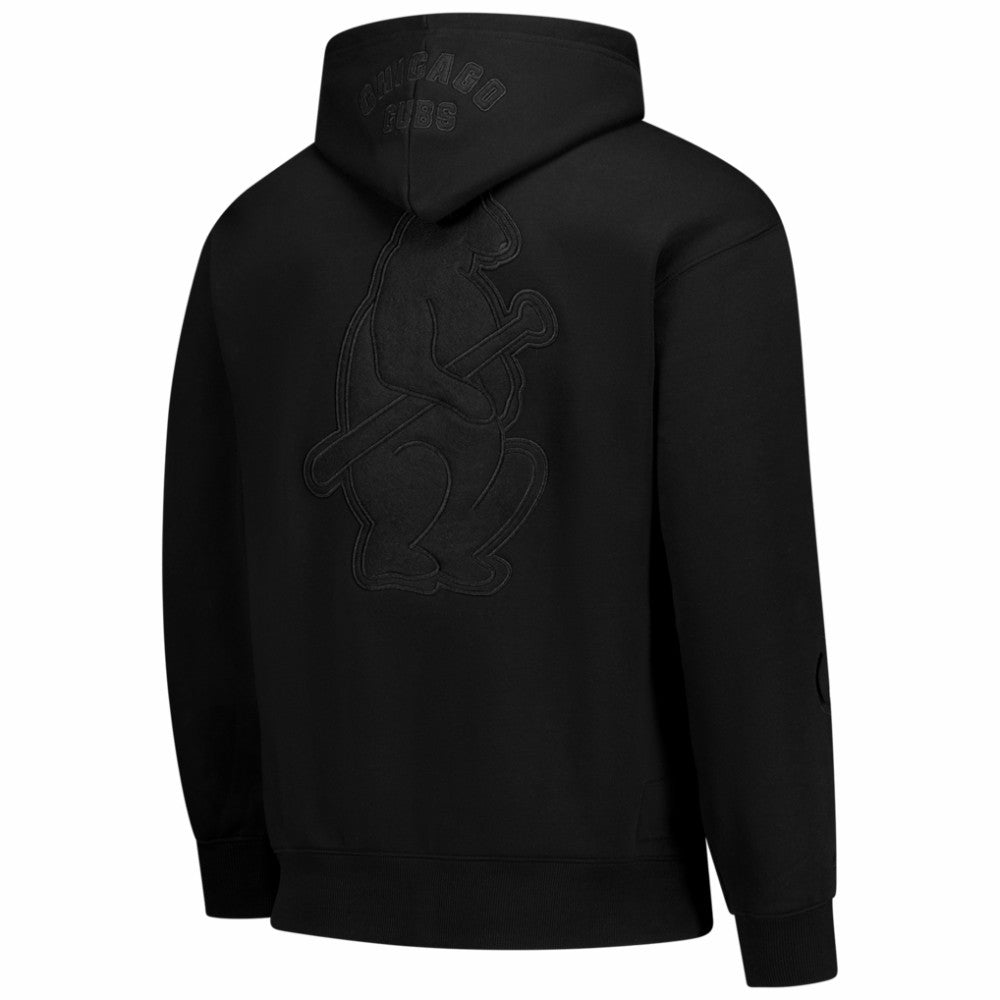 Chicago Cubs Phantom Fleece Hoodie - Black | Mitchell & Ness
