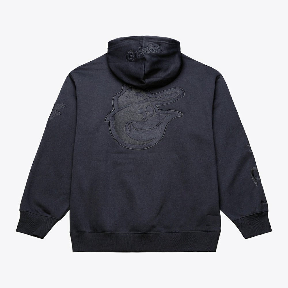 Baltimore Orioles Phantom Fleece Hoodie - Black | Mitchell & Ness