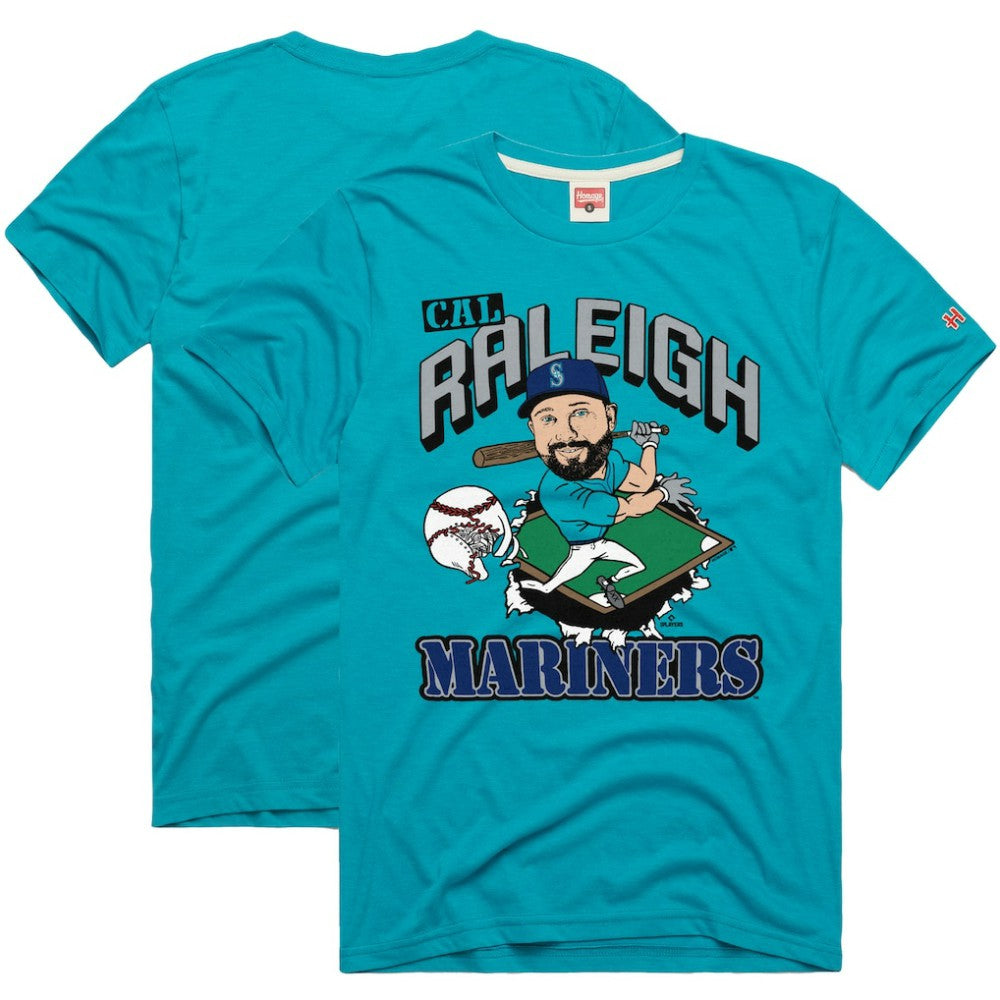 Cal Raleigh Seattle Mariners Homage Graphic Player T-Shirt - Teal