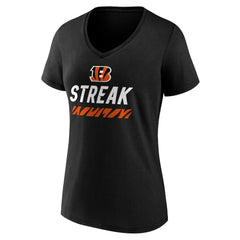 Cincinnati Bengals Women's Streak V-Neck T-Shirt - Black online