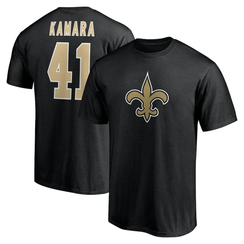 Alvin Kamara New Orleans Saints Icon Name & Number T-Shirt - Black on sale