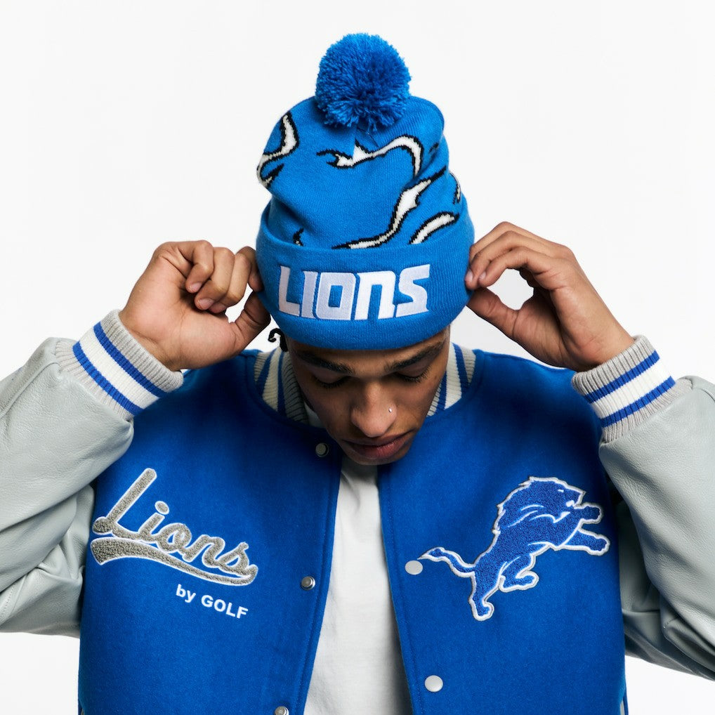 Detroit Lions Golf Wang Unisex Flame Beanie - Blue on sale