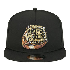 San Francisco 49ers New Era Super Bowl Ring 9FIFTY A-Frame Adjustable Hat - Black cheap
