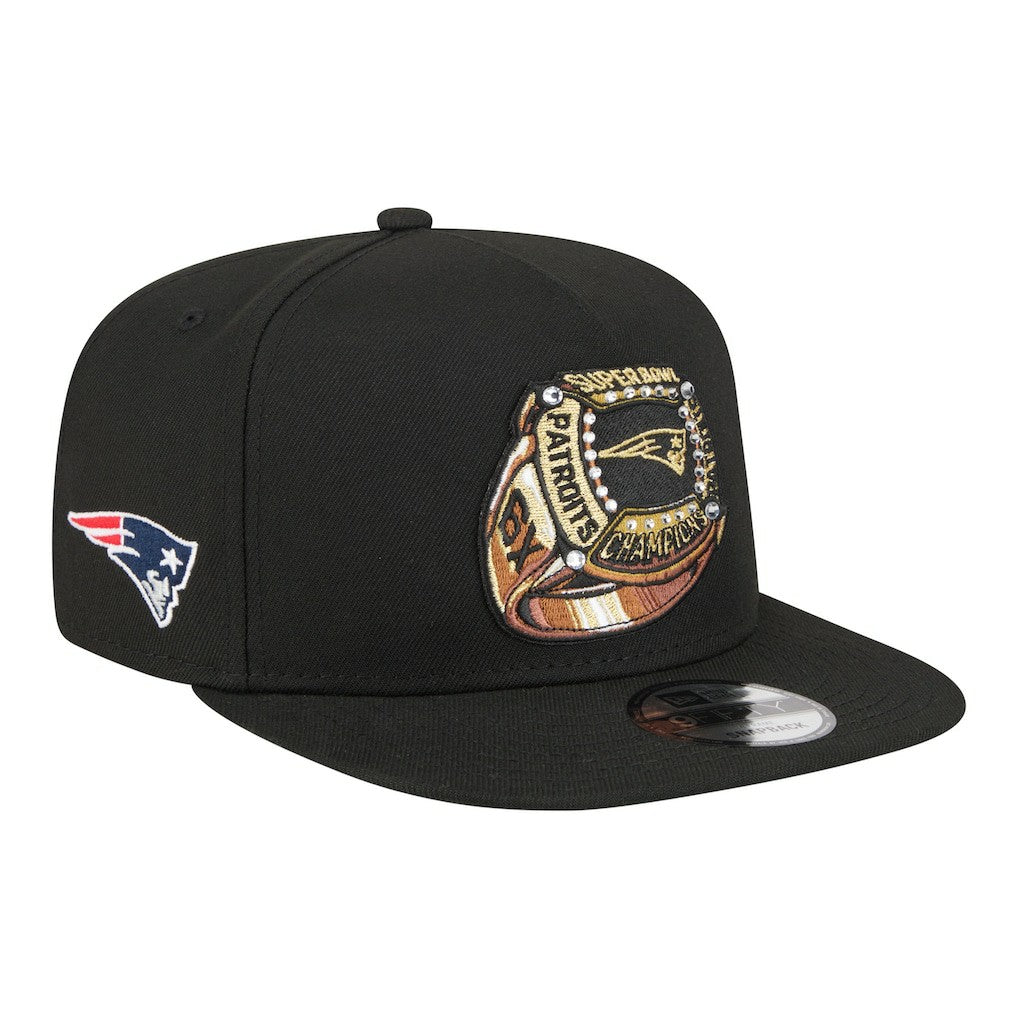 New England Patriots New Era Super Bowl Ring 9FIFTY A-Frame Adjustable Hat - Black outlet