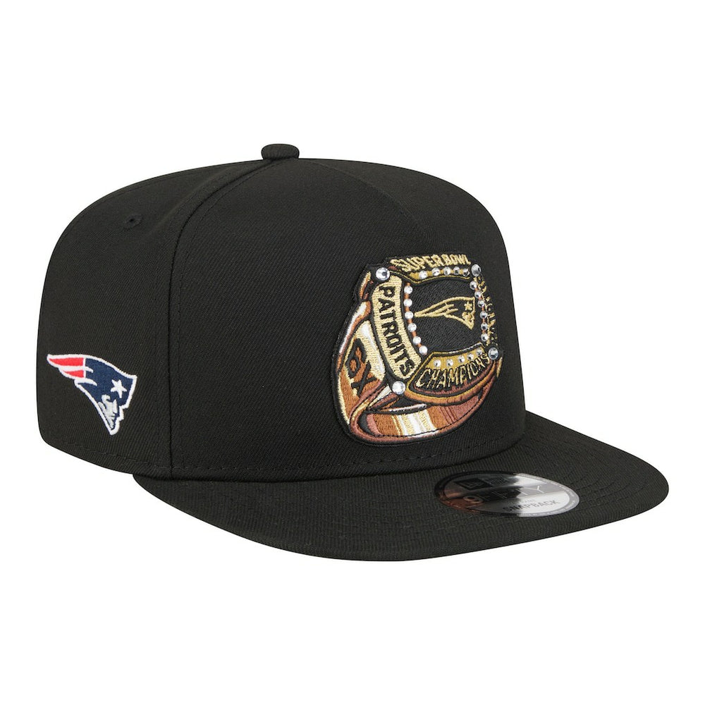 New England Patriots New Era Super Bowl Ring 9FIFTY A-Frame Adjustable Hat - Black outlet