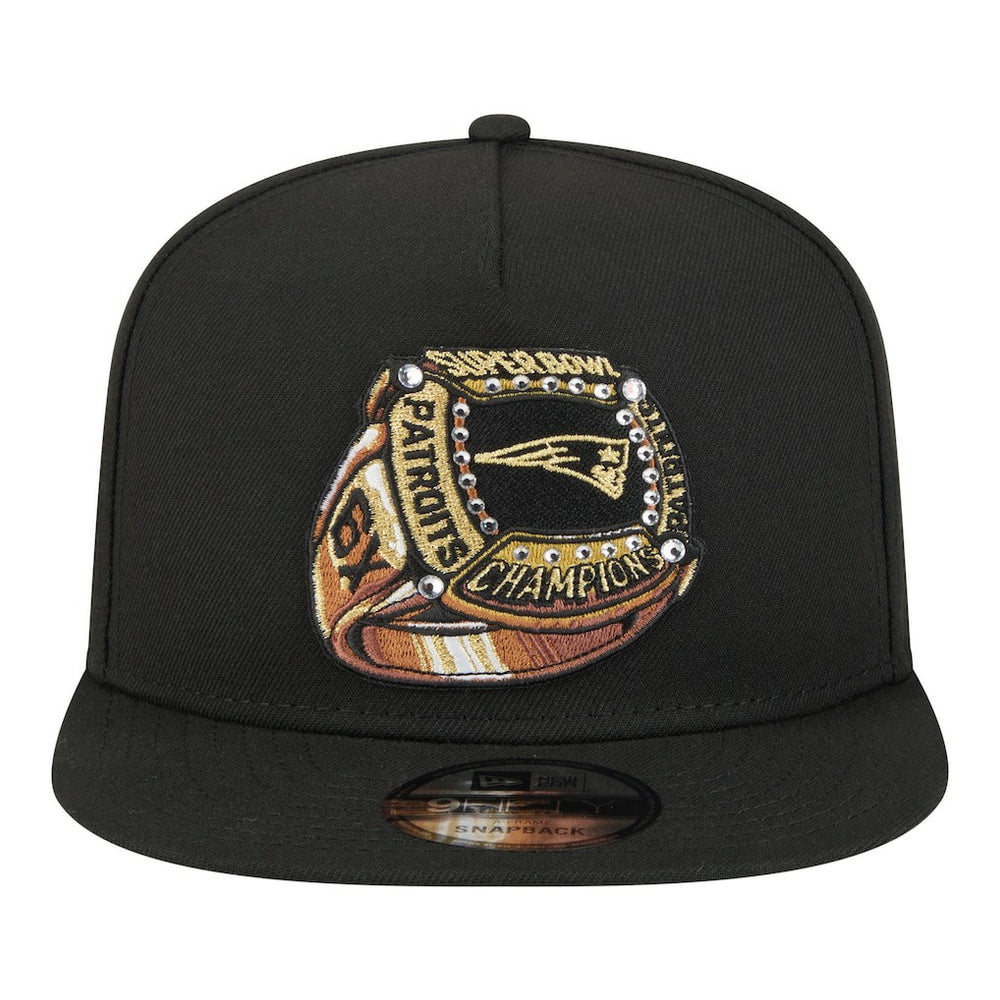 New England Patriots New Era Super Bowl Ring 9FIFTY A-Frame Adjustable Hat - Black outlet