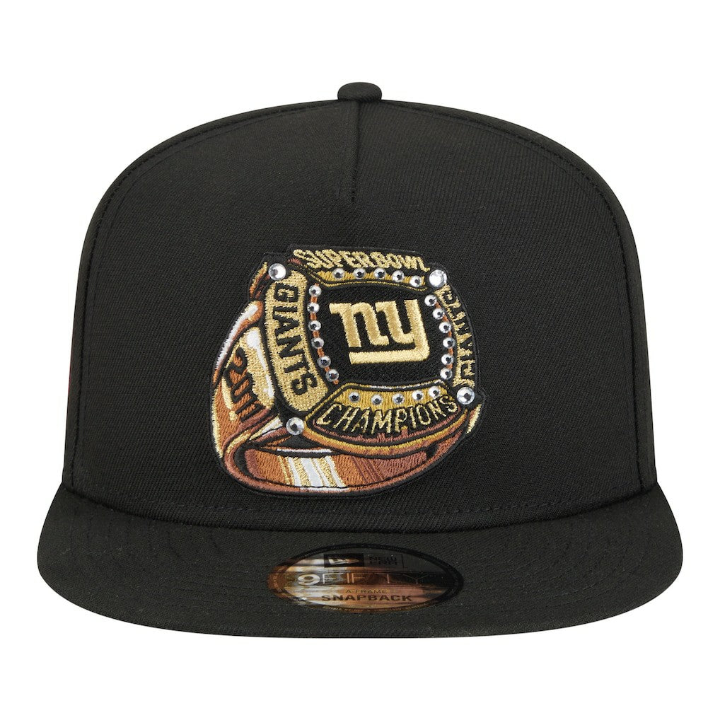 New York Giants New Era Super Bowl Ring 9FIFTY A-Frame Adjustable Hat - Black online