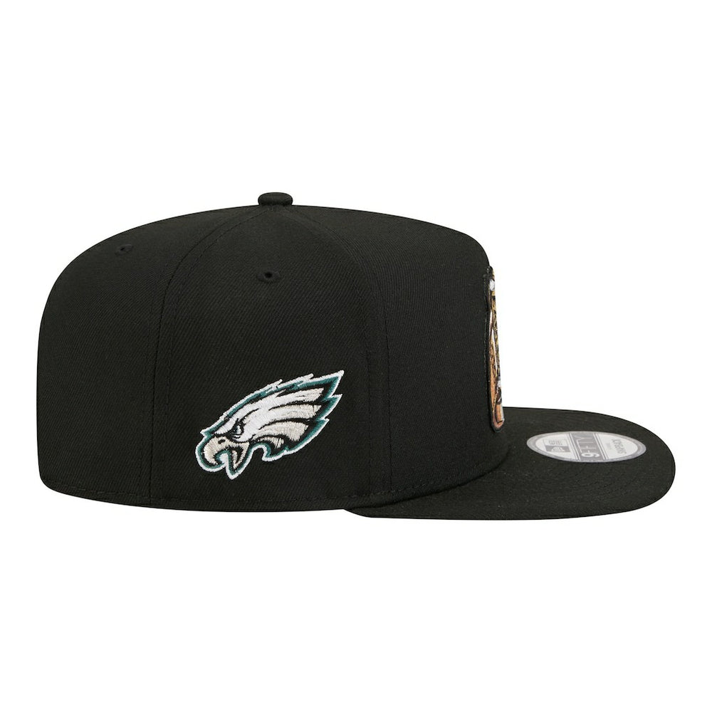 Philadelphia Eagles New Era Super Bowl Ring 9FIFTY A-Frame Adjustable Hat - Black on sale