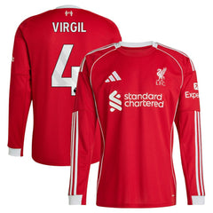 Virgil van Dijk Liverpool 2025/26 Home Replica Long Sleeve Jersey - Red | Adidas shop
