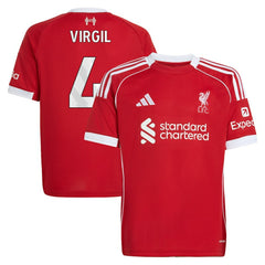 Virgil van Dijk Liverpool Youth 2025/26 Home Replica Jersey - Red | Adidas outlet