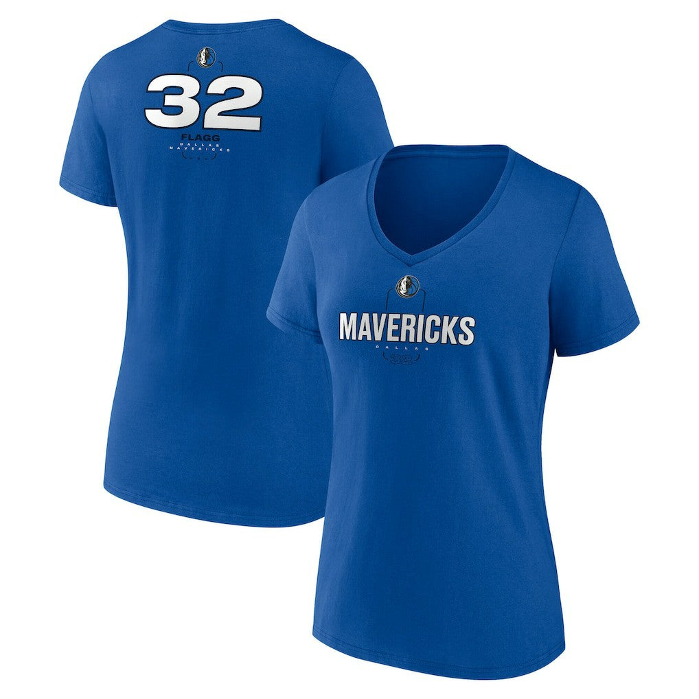 Cooper Flagg Dallas Mavericks Women's Name & Number V-Neck T-Shirt sale - Blue on sale