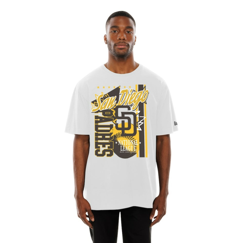 San Diego Padres Big Graphic Domestic T-Shirt - White | New Era