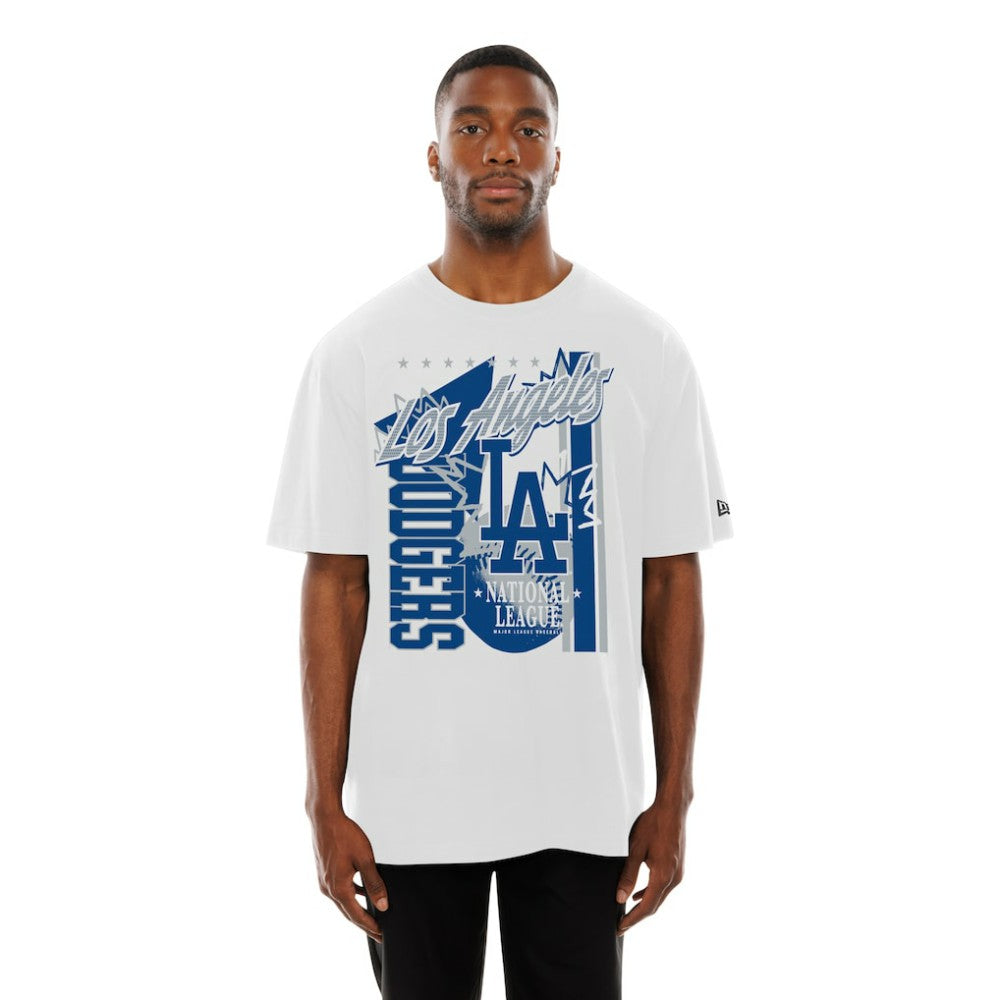 Los Angeles Dodgers Big Graphic Domestic T-Shirt - White | New Era