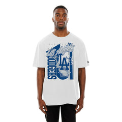 Los Angeles Dodgers Big Graphic Domestic T-Shirt - White | New Era