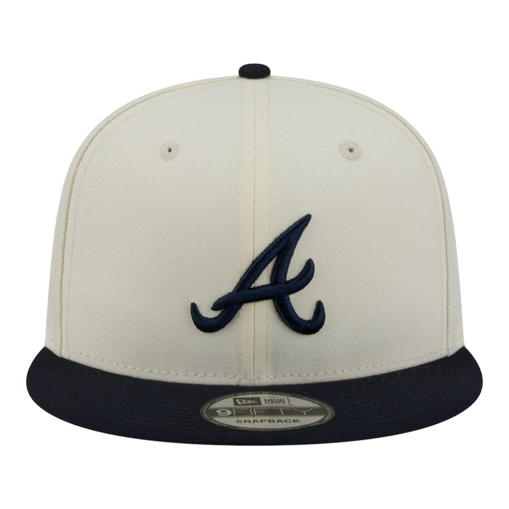 Atlanta Braves Localized 9FIFTY Snapback Hat - Cream/Navy | New Era