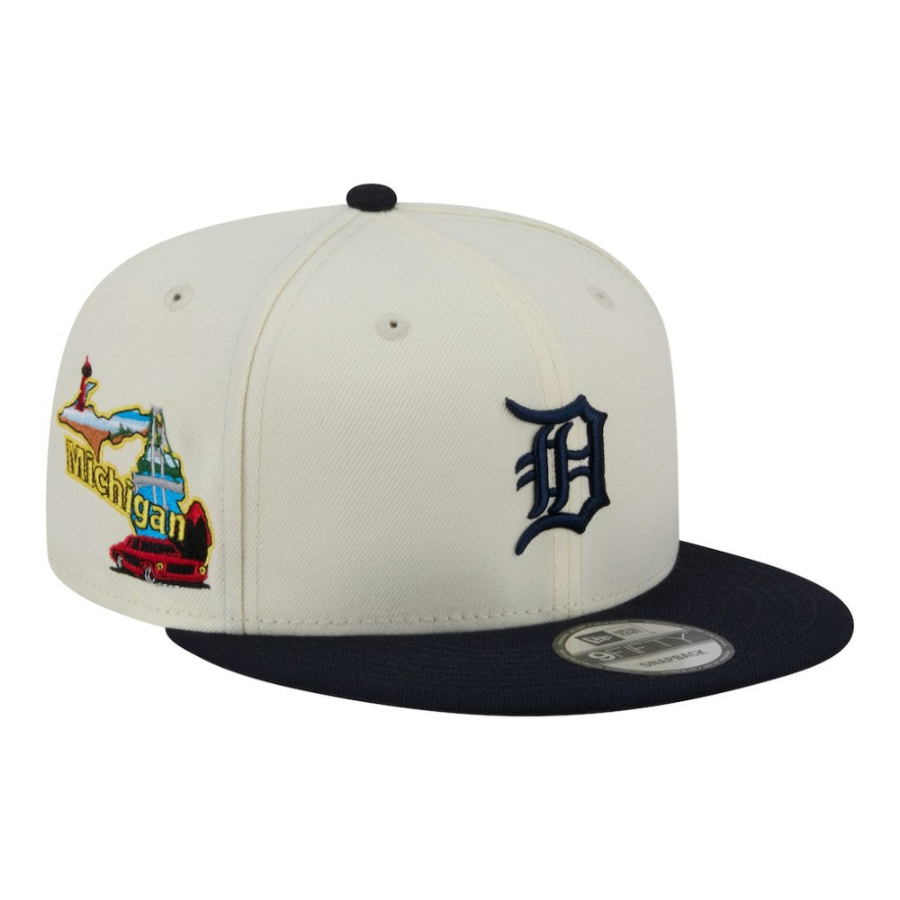Detroit Tigers Localized 9FIFTY Snapback Hat - Cream/Navy | New Era