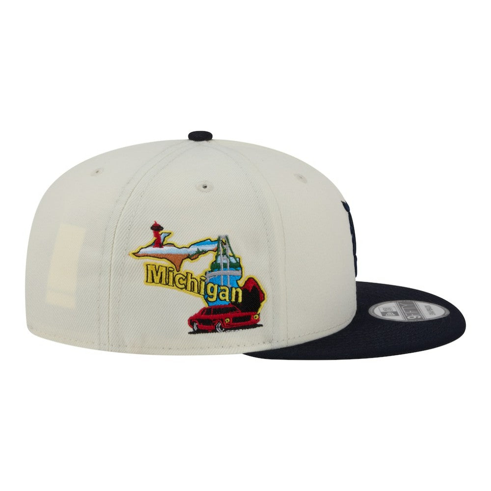 Detroit Tigers Localized 9FIFTY Snapback Hat - Cream/Navy | New Era