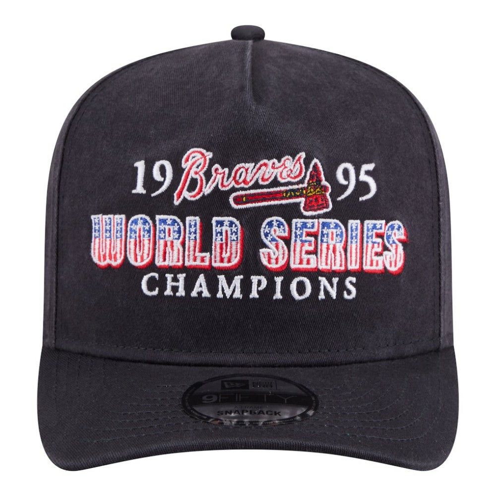 Atlanta Braves 1995 World Series Champions Historic 9FIFTY A-Frame Snapback Hat - Navy | New Era