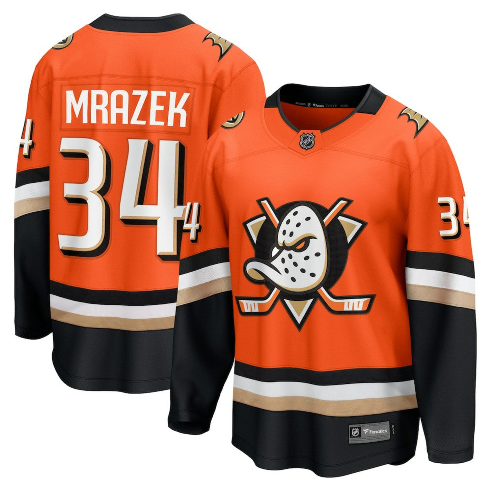 Petr Mrazek Anaheim Ducks Fanatics Home Breakaway Jersey Orange