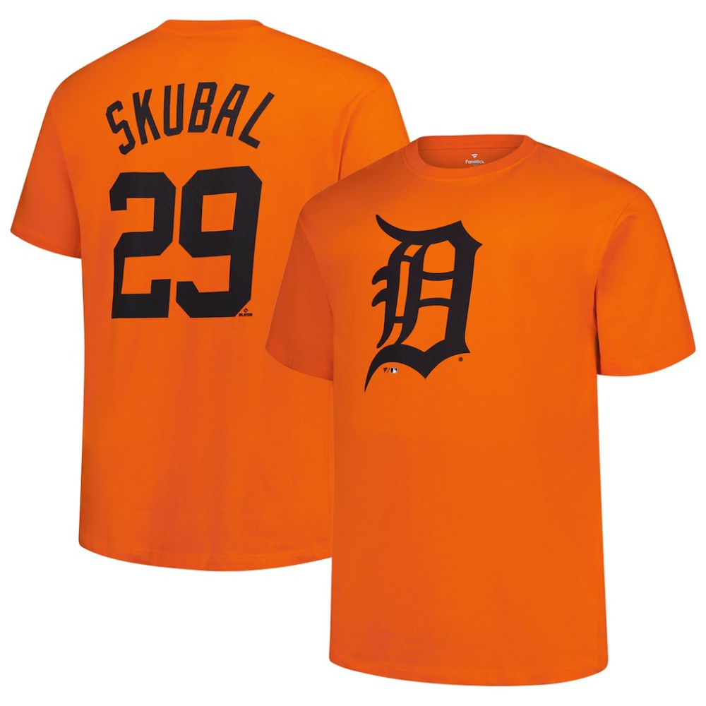 Tarik Skubal Detroit Tigers Big & Tall Name & Number T-Shirt - Orange
