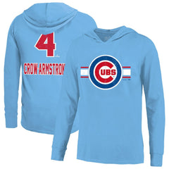 Pete Crow-Armstrong Chicago Cubs Majestic Threads Lightweight Name & Number Hoodie - Light Blue