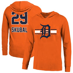 Tarik Skubal Detroit Tigers Majestic Threads Lightweight Name & Number Hoodie - Orange