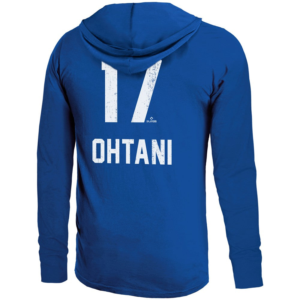 Shohei Ohtani Los Angeles Dodgers Majestic Threads Lightweight Name & Number Hoodie - Royal