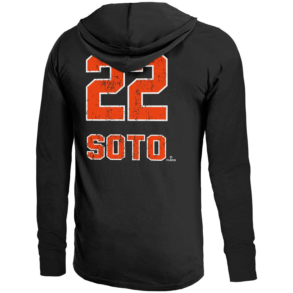 Juan Soto New York Mets Majestic Threads Lightweight Name & Number Hoodie - Black