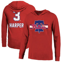 Bryce Harper Philadelphia Phillies Majestic Threads Lightweight Name & Number Hoodie - Red