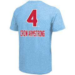 Pete Crow-Armstrong Chicago Cubs Majestic Threads Triblend Name & Number T-Shirt - Light Blue