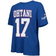 Shohei Ohtani Los Angeles Dodgers Majestic Threads Women's Oversized Name & Number T-Shirt - Royal