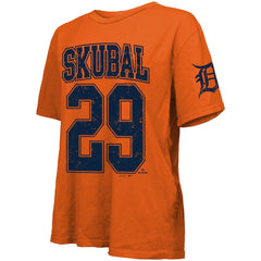 Tarik Skubal Detroit Tigers Majestic Threads Women's Oversized Name & Number T-Shirt - Orange