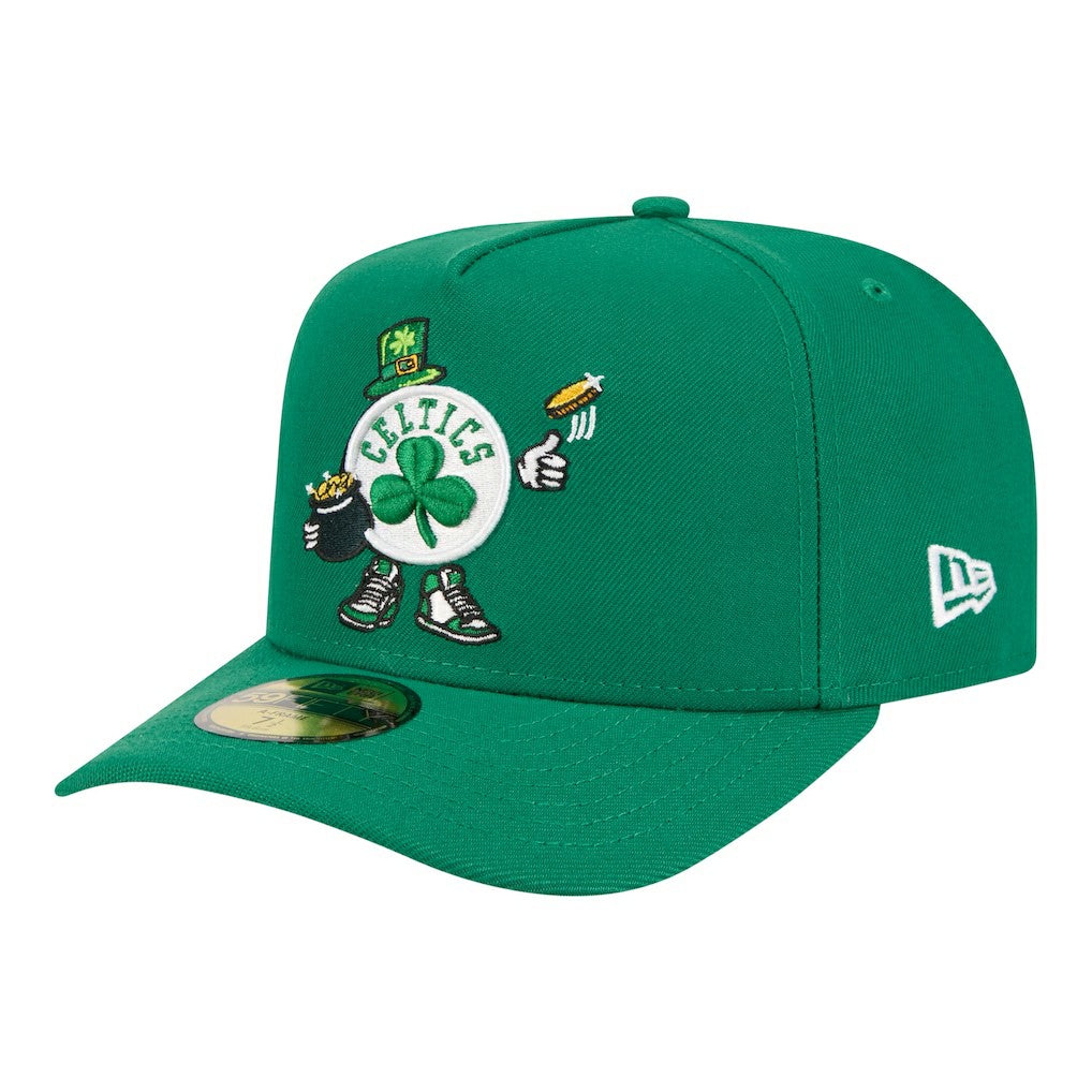 Boston Celtics Injection Cartoon Logo A-Frame 59FIFTY Fitted Hat - Kelly Green | New Era on sale