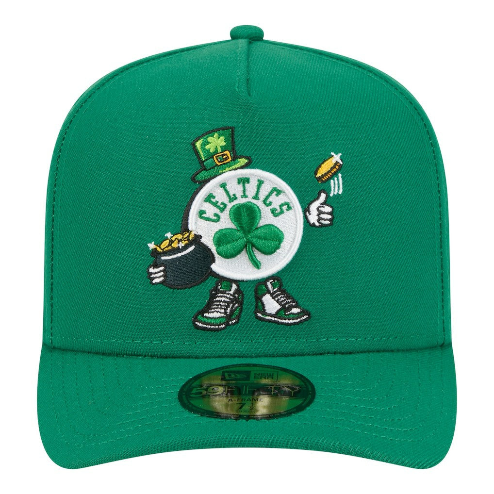 Boston Celtics Injection Cartoon Logo A-Frame 59FIFTY Fitted Hat - Kelly Green | New Era on sale