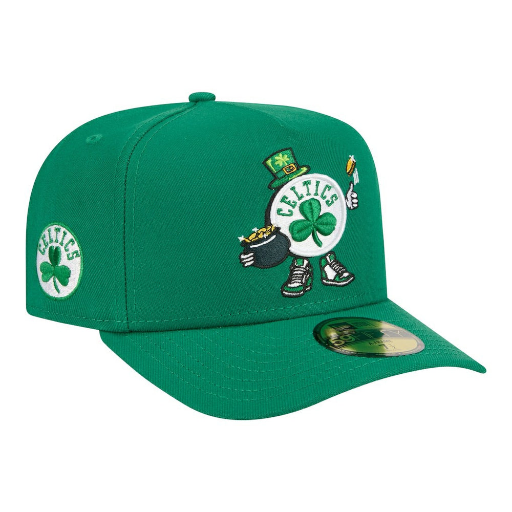 Boston Celtics Injection Cartoon Logo A-Frame 59FIFTY Fitted Hat - Kelly Green | New Era on sale