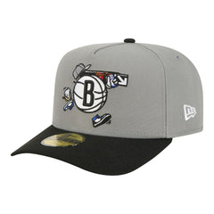 Brooklyn Nets Injection Cartoon Logo A-Frame 59FIFTY Fitted Hat - Gray | New Era outlet