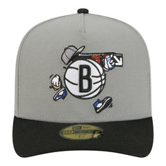 Brooklyn Nets Injection Cartoon Logo A-Frame 59FIFTY Fitted Hat - Gray | New Era outlet