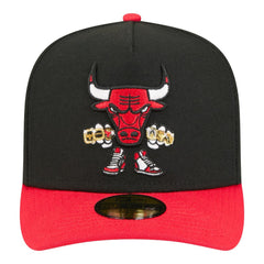 Chicago Bulls Injection Cartoon Logo A-Frame 59FIFTY Fitted Hat - Black | New Era sale